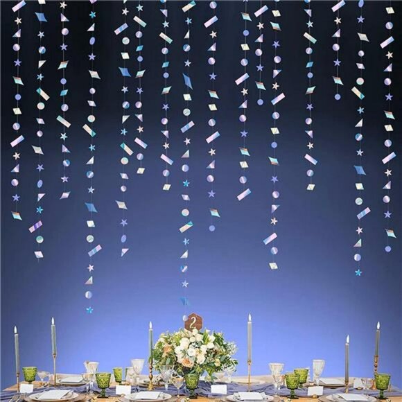 Confetti Garland Euphoria Party Decorations Iridescent Party Supplies - Picture 1 of 6